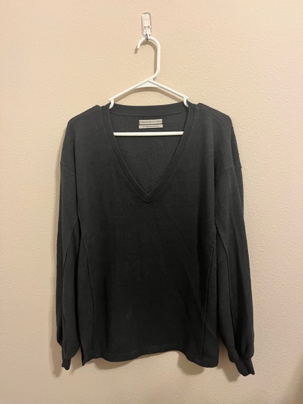 Urban Outfitters Charcoal V-Neck Knit Pullover